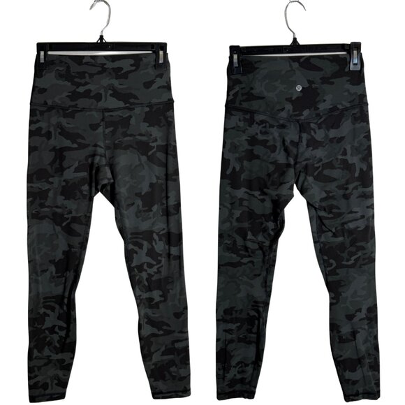 Lululemon Align Pant II 25" Incognito Camo Women's 6 Gator Green Multi Workout - Picture 2 of 11